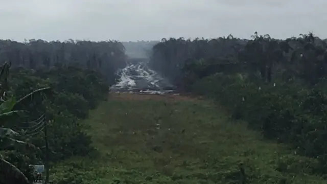 Site of wia di pipeline explosion wia PPMC pipeline wey dey cari PMS from PH to Aba happen