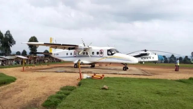 Indege yo mu bwoko bwa Dornier 228-200 ya kompanyi Busy Bee, muri iyi foto yafashwe mu kwezi kwa gatatu
