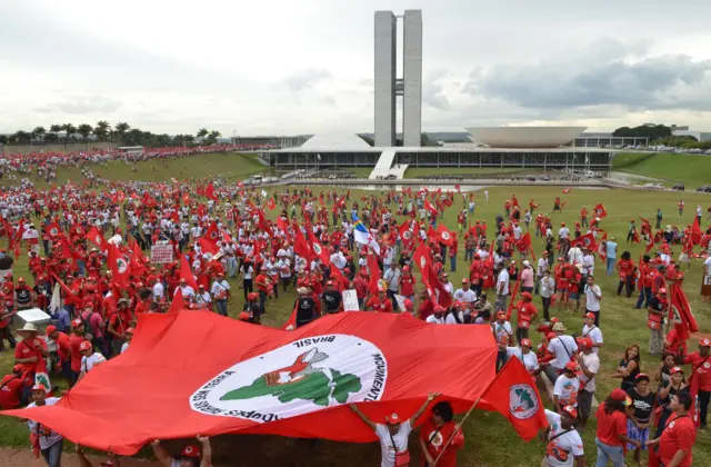 Manifestação na frente do Congresso Nacional