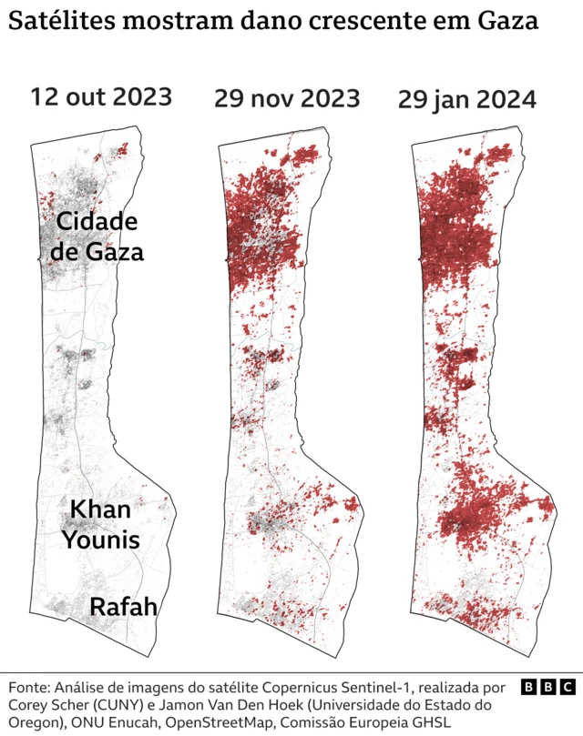 Arte produzida a partiresporte da sorte aviator como jogarimagensesporte da sorte aviator como jogarsatélite mostra o avanço da destruiçãoesporte da sorte aviator como jogarGaza após incursões israelenses 