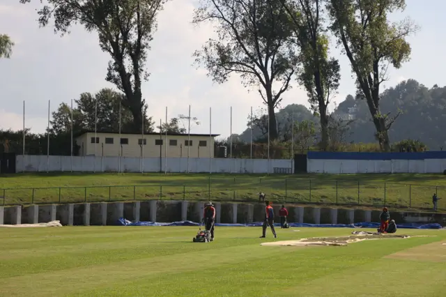 एनपीएल क्रिकेट प्रतियोगिता भइरहेको मैदान