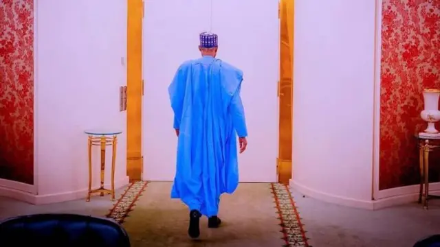 Nke a bụ mgbe onyeisiala Muhammadu Buhari hapụrụ obi ọchị Naịjirịa a kpọrọ Aso Rock Villa mgbe ọ rụchara ọrụ ya n'afọ 2023.