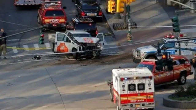 scene of truck attack, NYC