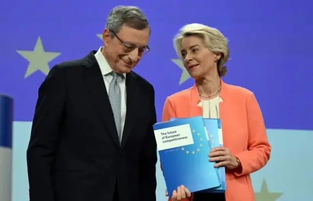 Mario Draghi presented his report alongside European Commission President Ursula von der Leyen