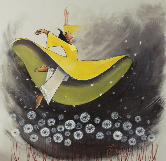 لوحة "طاقة إيجابية" للرسامة الأفغانية شمسية حساني (2020)