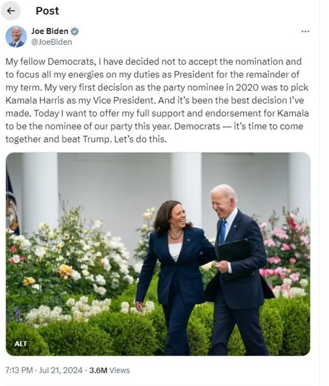 Aworan ọrọ Aarẹ Joe Biden lori opo ayelujara