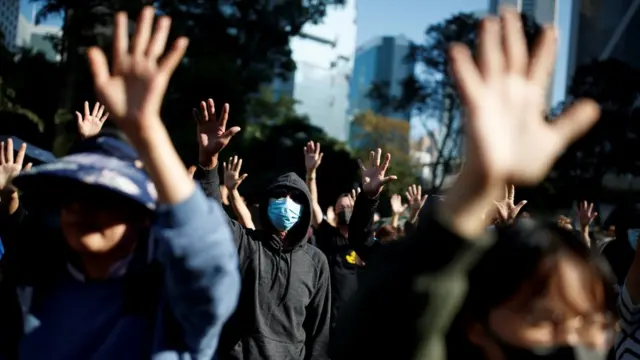 Демонстрация в Гонконге в конце 2019 года