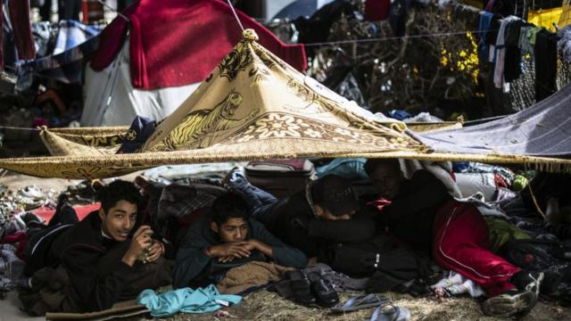 Caravana de migrantes en Tijuana Ya estamos aqu . Queremos que