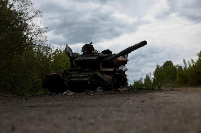 Tanque destruído na região de Kharkiv