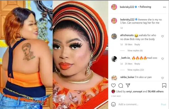 Bobrisky ati obinrin to ya tatoo rẹ sara
