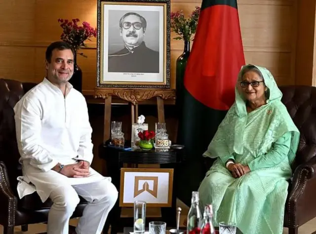 ভারত জোড়ো যাত্রা শুরুর ঠিক আগের রাতে দিল্লির মৌর্য শেরাটনে রাহুল গান্ধী দেখা করেন শেখ হাসিনার সঙ্গে