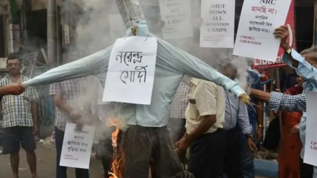 এনআরসি নিয়েও বিক্ষোভ হয়েছে ভারতে।