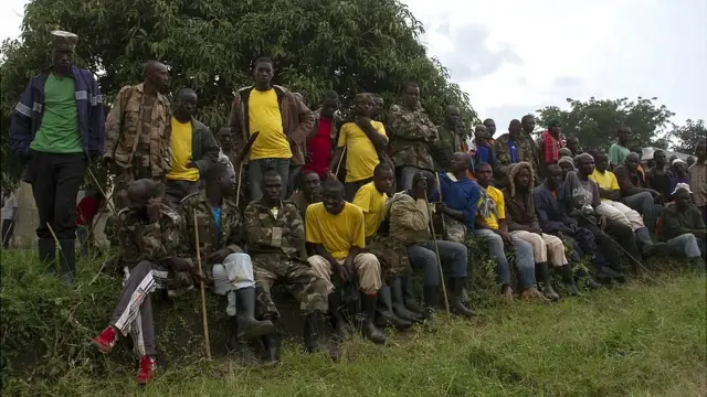 Abahoze ari abarwanyi ba M23 mu nkambi ya Ramwanja muri Uganda, itariki 17/12/2014