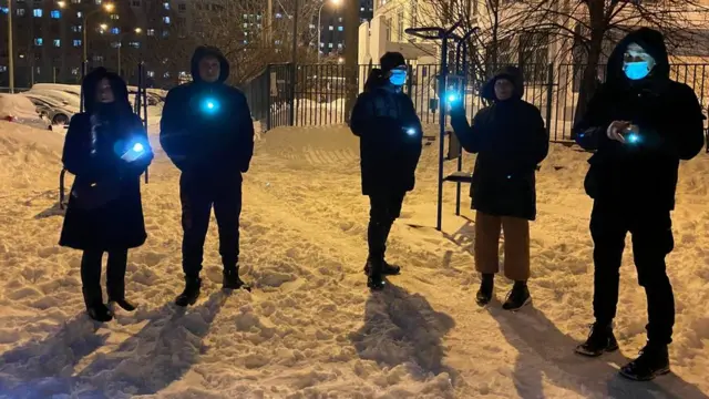 Акция во дворе Навального была не очень многочисленной