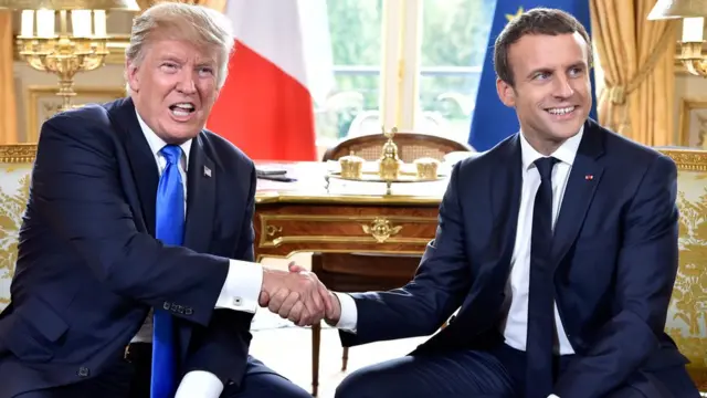Donald Trump y Emmanuel Macron.