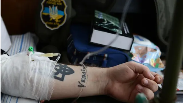 Український військовий у госпіталі у Покровську, лютий 2017 року