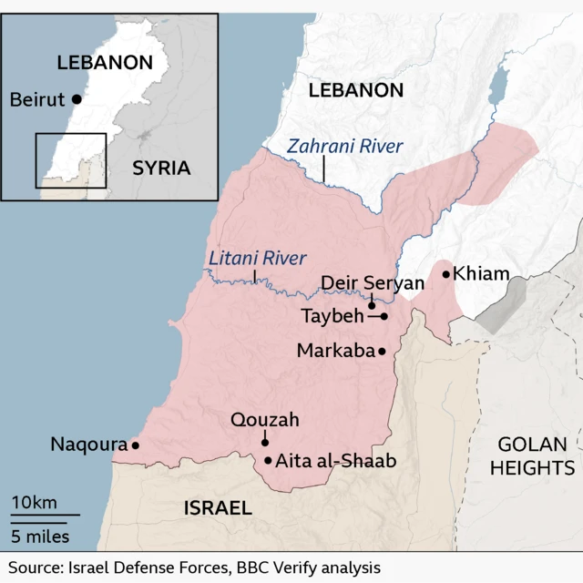 Taswira da ke nuna garuruwa da ƙauyukan Lebanon.