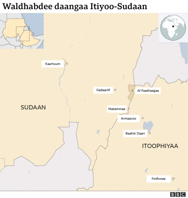 Daangaa Sudaaniifi Itoophiyaa irratti wal dhaban