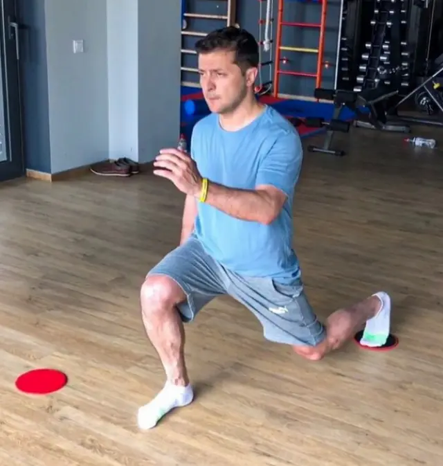 Володимир Зеленський у спортзалі