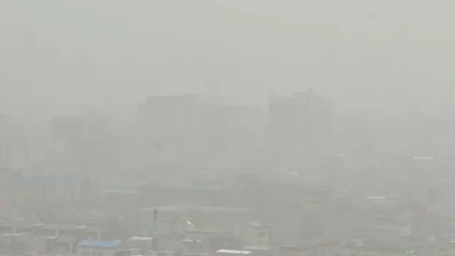 경북 포항의 대기도 희뿌연색으로 변했다