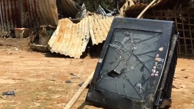 হামলায় বিধ্বস্ত বাড়িঘর, বিনষ্ট সম্পত্তি