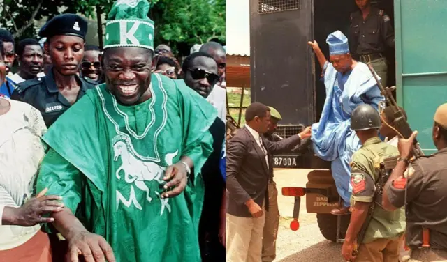 Juun 12, 1994, Abiola kwupụtara onwe ya dịka onyeisiala Naịjirịa. Nke a mere ka Abacha nwụchie ma tụọ ya mkpọrọ.