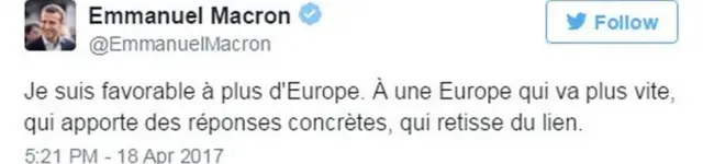 Tuit de Emmanuel Macron