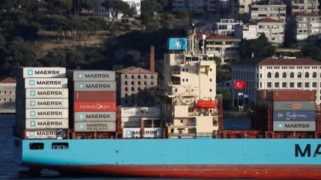 马士基集装箱轮通过博斯普鲁斯海峡