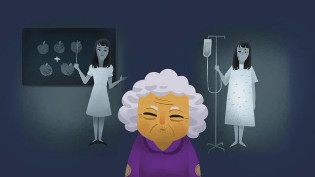 Illustration of Cho as a younger and older woman.