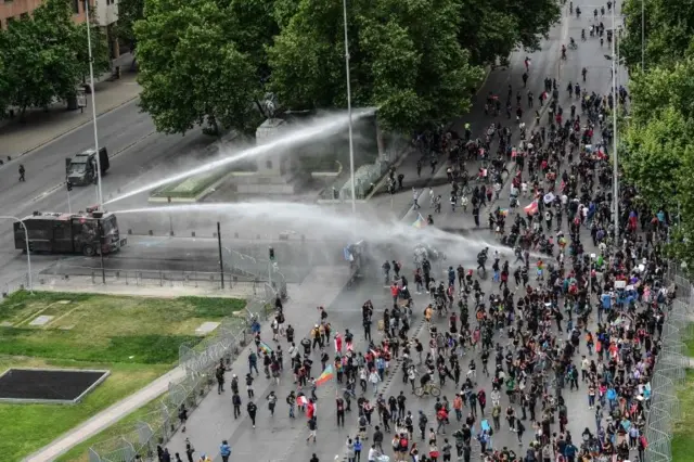 protesto no Chile