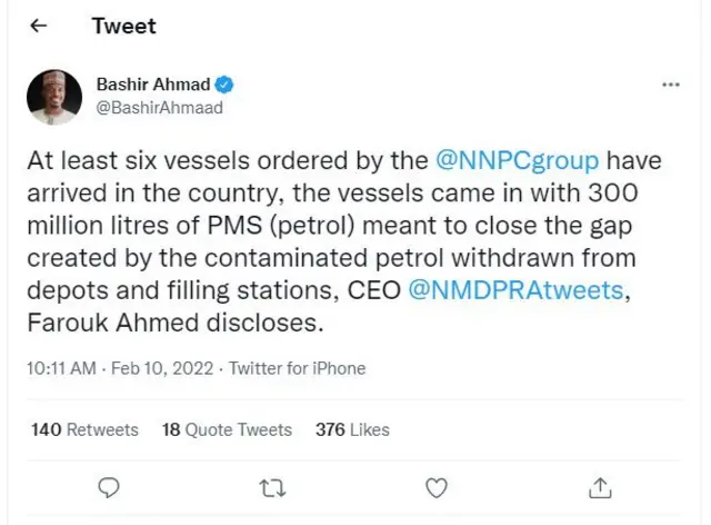 Ikede ti agbẹnusọ fun ileesẹ aarẹ se