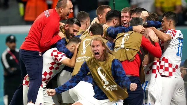 Croatia celebrate their equaliser