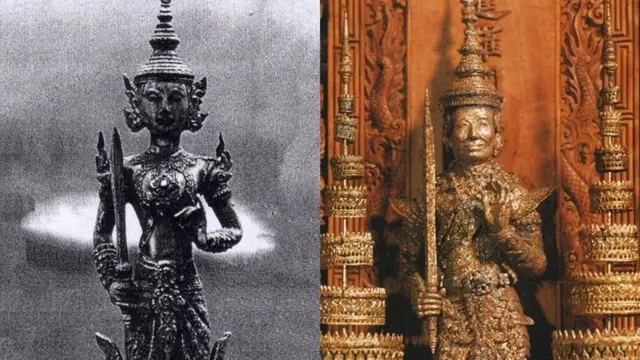 พระสยามเทวาธิราช องค์พระพักตร์คล้าย ร.4 (ขวา)