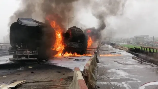 Tankers dey burn