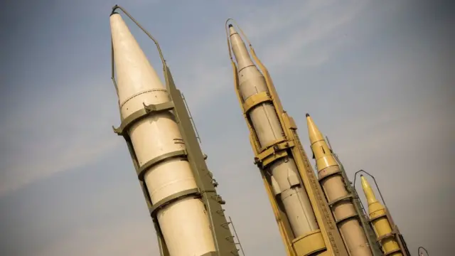 Iranian missiles on display