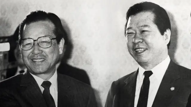 1989년 3월 4일 국회 귀빈식당에서 故 김종필 전 국무총리와 故 김대중 전 대통령