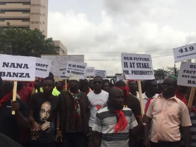 Des manifestants au Ghana