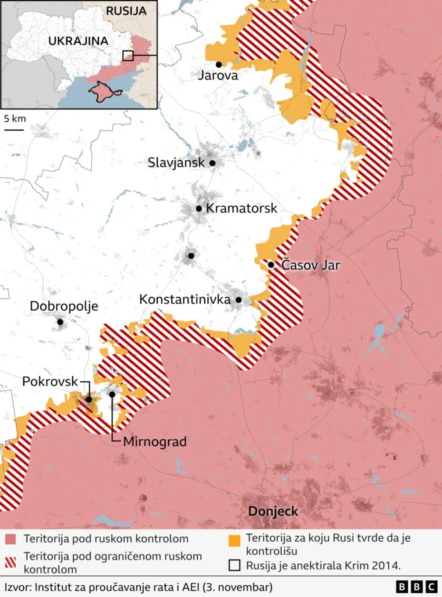 покровск, мапа фронта у покровску