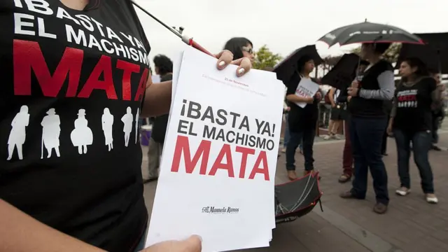 Protesta contra la violencia en contra de la mujer en Lima.