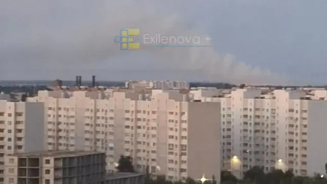 Фото пожежі начебто в районі авіабази "Енгельс" оприлюднив телеграм-канал Exilenova+ 