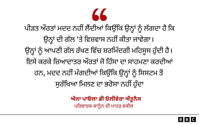 ਪਰਿਵਾਰਕ ਕਾਨੂੰਨ ਦੀ ਮਾਹਰ ਵਕੀਲ ਐਨਾ ਪਾਓਲਾ ਡੀ ਓਲੀਵੇਰਾ ਐਂਤੂਨੈਸ ਦੀ ਟਿੱਪਣੀ
