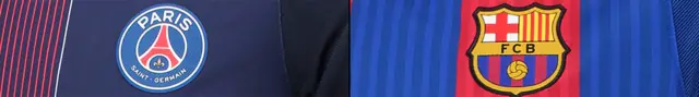 Escudos de PSG y Barcelona