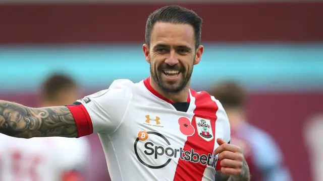 Danny Ings celebrates during Southampton's 4-3 Premier League win over Aston Villa