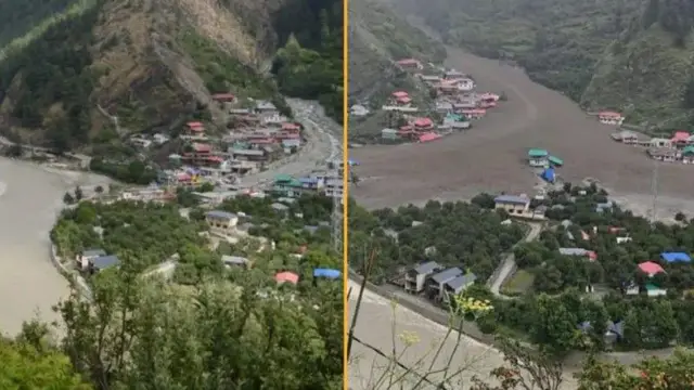 بائیں 16 جون کی تصویر اور دائيں 5 اگست کی تصویر دیکھی جا سکتی ہے