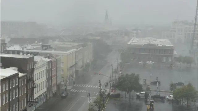 Una vista de las lluvias en Nueva Orleans