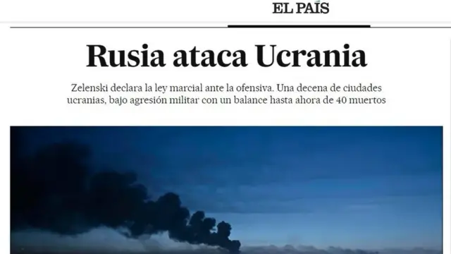 Передовица EL Pais в четверг 24.02.2022