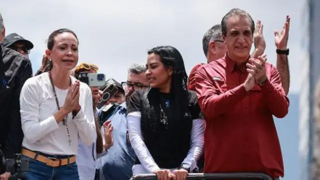 María Corina Machado, Delsa Solórzano y Biagio Pilieri.