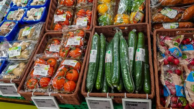 Légumes emballés.