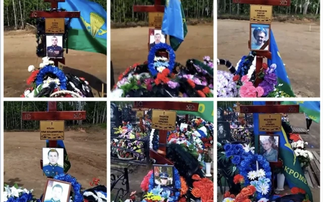 The video shows several graves of soldiers from the 331st regiment