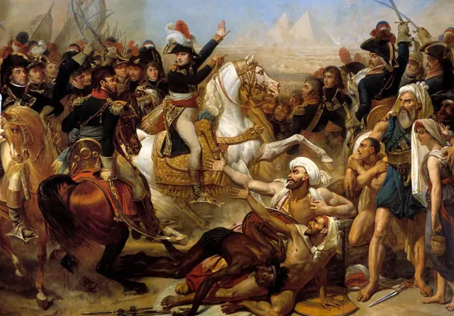 نابليون بونابرت يخاطب الجيش قبل معركة الأهرامات 